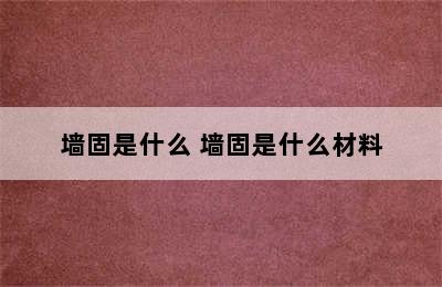 墙固是什么 墙固是什么材料